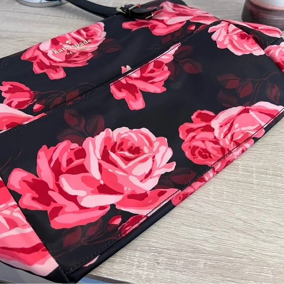Kate Spade Black and Pink Floral Tote - Picture 3 of 15